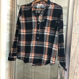 Lightweight navy plaid shirt